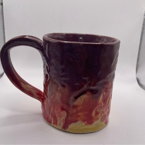 Coffee cup. Humble Hands Pottery. Clay. Funky. Signed on bottom. No chips. - Picture 2 of 8